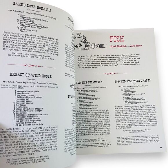Favorite Recipes of California Winemakers 1981 Paperback Cookbook Illustrated - Picture 14 of 16
